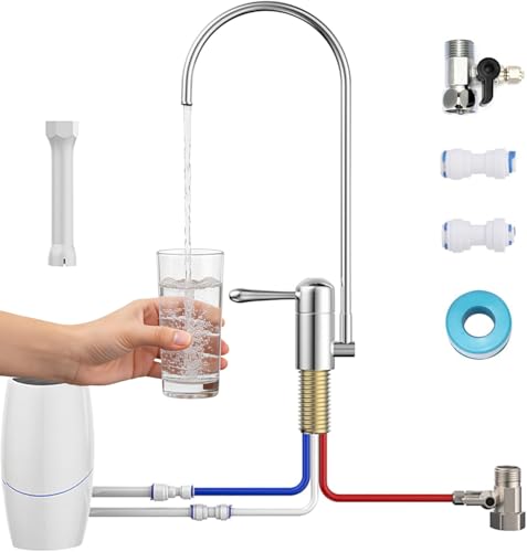 Wasserhahn, Ein-Weg-Wasserhahn Edelstahl kompatibel mit Amway eSpring Wasserfilter und andere Filtersysteme 360° schwenkbar Trinkwasserhahn Küche Für Umkehrosmose Oder Wasserfiltersystem