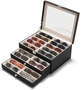 NEWLOOP 10/30 Slots Sunglass Organizer for Multiple Pairs of Eyeglass See-through Display Case St...