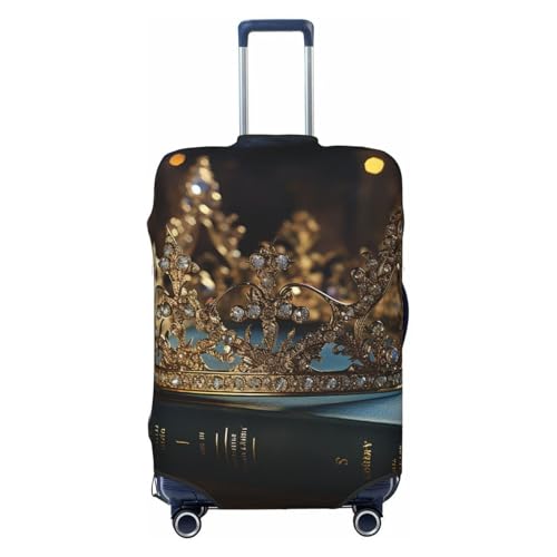 Travel Luggage Cover Fashion Suitcase Protector Crown Vintage Spandex Baggage Covers Washable Suitcase Covers Anti-Scratch Luggage Cover Protectors Fits 18-32 Inch Suitcases Large