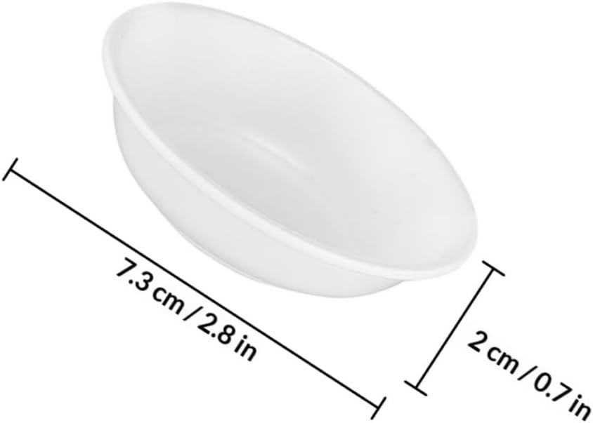 Cabilock 25pcs Unbreakable Plastic Sauce Condiment Plates Small Bowls White for Charcuterie