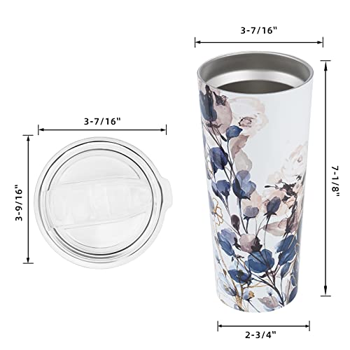 24 Oz Tumbler With Lid, Stainless Steel Vacuum Insulated Tumbler, Travel Mug, Coffee Ice Cup For Home Office Travel (Watercolor Florals ) #TOP2