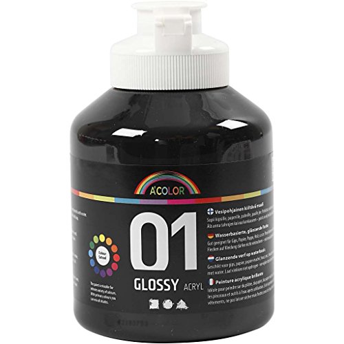Pintura acrAlica A-Color, negro, 01-Glossy, 500ml