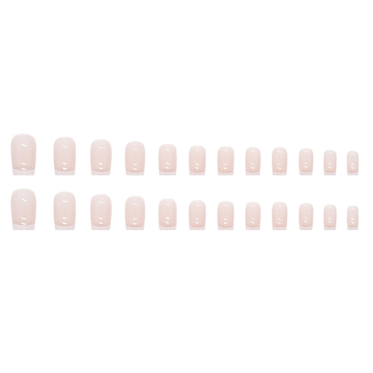 White French Tip Press on Nails Short Square Fake Nails Acrylic Nails Press ons Glossy Reusable False Nails for Women Girls Daily Wear Manicure 24pcs