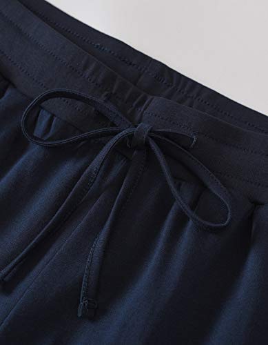 Latuza Women's Cotton Pajama Joggers Knit Lounge Pants 2X Navy