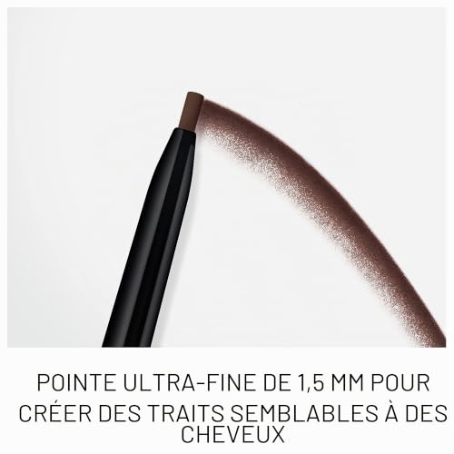 Rimmel Brow Pro Micro Dark Brown 003 Brown Crayon cosmétique pour sourcils solide avec longue durée, imperméable, 1 x 1 x sourcils standard, 1 x Mu