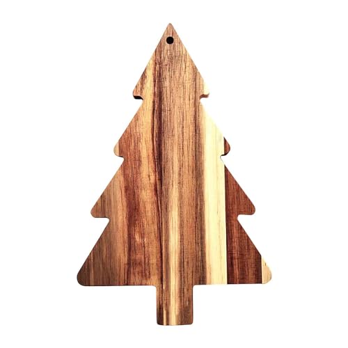 Christmas Tree Shaped Wooden Cutting Board For Kitchen, Christmas Tree Wooden Serving Tray, Xmas Cutting Board Fruit Tray Holiday Cheese Board Wooden Appetizer Tray, Charcuterie Board 9.4