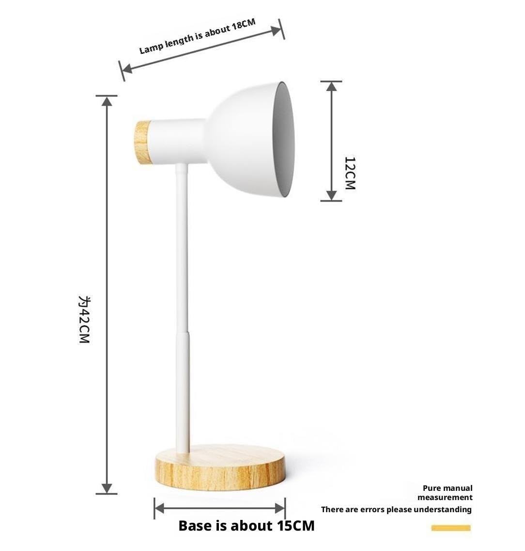 Lampy Biurkowe Pielęgnacji Regulowana Lampa Stołowa Z Podstawą Drewnianą, Wtyczką I Przełącznikiem Przyciskowym, Bez Żarówki Lampa Nauki Oczu