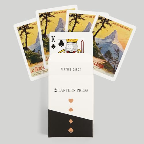 Lantern Press Naipes Vintage The Alps Póker 52 Cartas miniatura 6