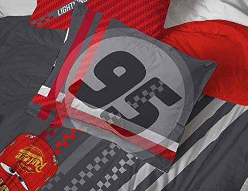 Disney Pixar Cars Race Ready 5 Piece Twin Bed Set - Includes Comforter & Sheet Set - Bedding Features Lightning Mcqueen - Super Soft Fade Resistant Microfiber (Official Disney Pixar Product) #TOP5