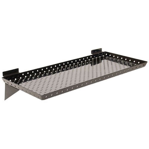Perforated Metal Shelf In Black 24 W X 10 D X 1 Inches For Slatwall - Set Of 2 #TOP10