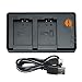 Produktbild DSTE DE-A83 USB Dual Akkuladegerät Kompatibel mit Panasonic DMW-BMB9E,DMW-BMB9,Leica BP-DC9 Batterie als DE-A83BA DE-A84 DE-A84AA DE-A84AB - Versorgung über Micro-USB zu USB-A 2.0-Ladekabel