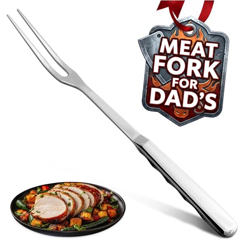 Carving Fork for Meat – 11" Stainless Steel BBQ Meat Fork, Grill Tool for Beef, Turkey, Brisket, Steak & Roast – Heavy-Duty Solid Metal Handle, Heat-Resistant for Grilling, Roasting, Turning & Serving