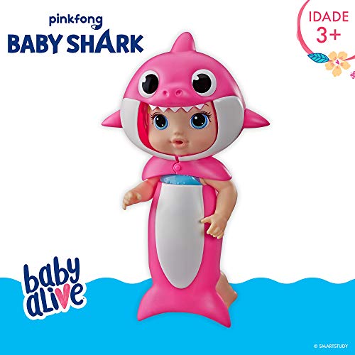 Boneca Baby Alive Baby Shark Loira - Com fantasia especial de tubarão removível - E8594 - Hasbro