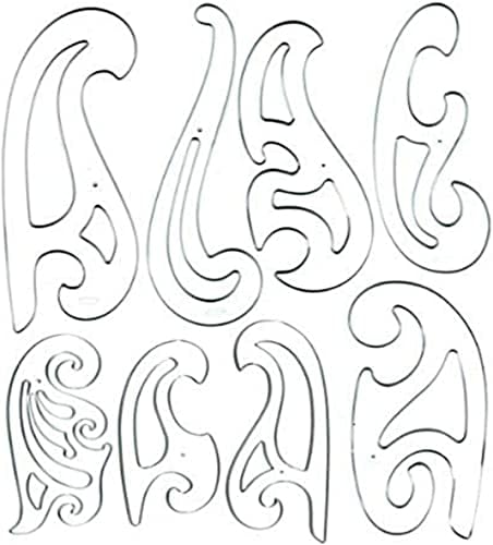 Westcott French Curve Template Set of 8