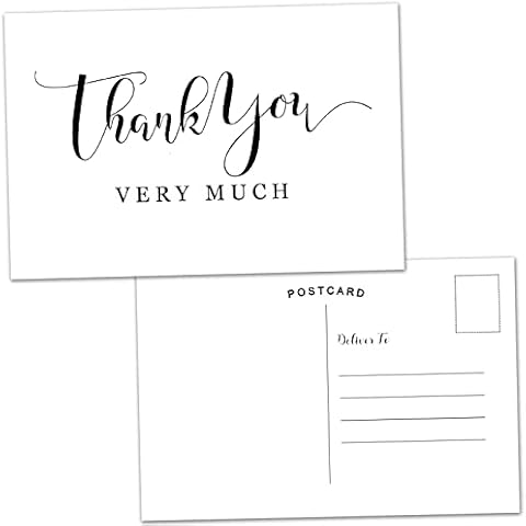 KORTTITALO 50 Thank You Postcards, Double-Sided Thank You Cards for Wedding, Bridal Shower,Baby Shower, Birthday, Business, Blank Postcards, 4x6 Inches. Cover