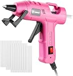 Mini Hot Glue Gun Kit:DEKOPRO 20Watt High Temp Glue Guns Tool with 30 Glue Sticks Mini Case for Glue Gun Crafts DIY, School Art, Quick Home Repair Pink