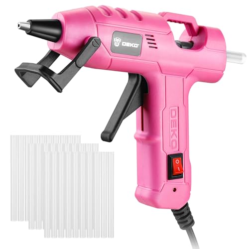 Mini Hot Glue Gun Kit:DEKOPRO 20Watt High Temp Glue Guns Tool with 55-Inch Cord, Includes 30 Glue Sticks for Glue Gun Crafts DIY, School Art, Quick Home Repair (Pink) - Image 2