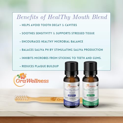 OraWellness Healthy Mouth Blend Organic Tooth Oil, Flouride Free Made in The USA Toothpaste & Mouthwash Alternative, Natural Rinse for Healthy Teeth & Gums for Women, Men and Kids, Pack of 3