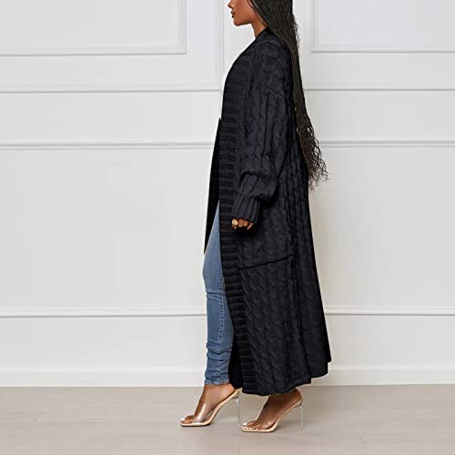 Cheetah Print Turtleneck, Trending Clothes For Women 2022 Pink Green Cardigan Women's Sweaters Black Women's Fashion Casual Cardigan Crum Cave Solid Color Knitted Sweater Coat (Xxl, Black) #TOP1