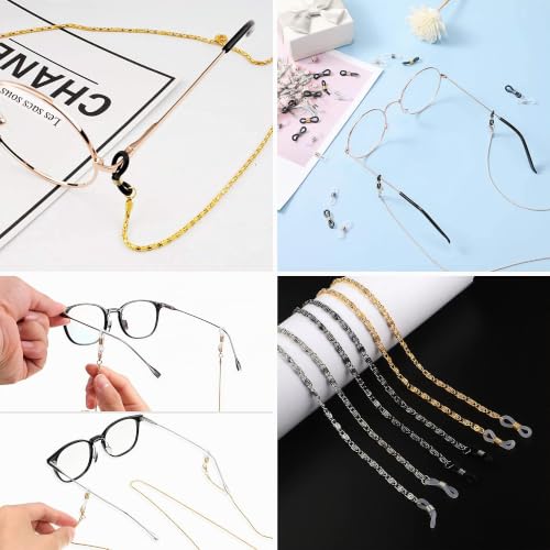 HAOBIN 100 pièces Lunettes Extrémités Chaîne Retenue de lunettes Boucle Chaîne Sangle de collier – vue 6