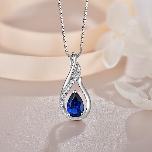 Infinity Necklace for Women 925 Sterling Silver Teardrop Pendant Necklace Birthstone Jewelry Gift4