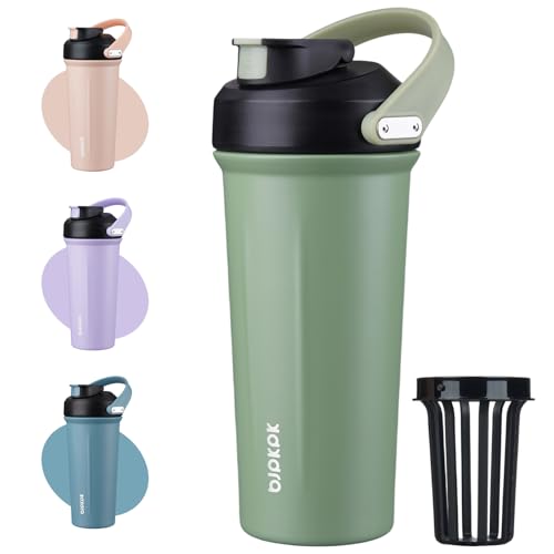 Image of BJPKPK 25oz Insulated Protein Shaker Bottle Stainless Steel Cup with Handle