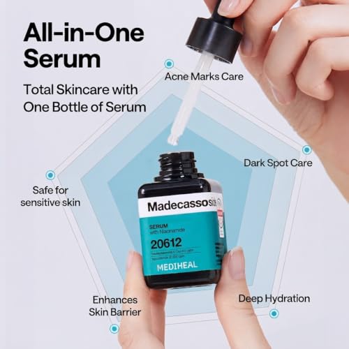 Image of MEDIHEAL Madecassoside Repair Serum, Korean Face Serum with Centella Asiatica & Niacinamide for Blemish Repair, Fades Pigmentation, Dark Spot & Freckles, Soothing Hydrating Skin Barrier Repair Serum (40ml)