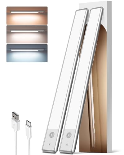 EZVALO 16.5-inch Under Cabinet Lighting, 3 Color Temperatures, 4000mAh Rechargeable