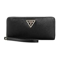 Guess Laurel Large Zip Around Wallet, Black, One Size