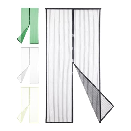 Mediawave Store - Moustiquaire magnétique 140 x 245 cm. Fermeture rapide avec aimant. Parfait pour la maison, les balcons et le camping. Installation facile et sûre (vert)