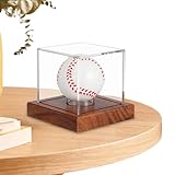 Anspruchsvolles Design: Die Baseball-Vitrine hat eine raffinierte Ästhetik mit ihrem Sockel aus Walnussholz, der ein Umkippen verhindert und einen gehobenen Touch verleiht. Präsentieren Sie Ihre Baseball-Sammlung mit Eleganz und Stil
