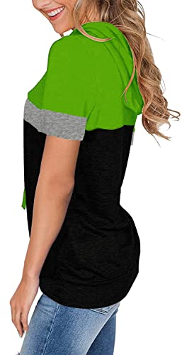 Mixshe Womens Summer Tops Short Sleeve Shirts Spring Hoodies 2023 Fashion Trendy Clothes Grassblack Large #TOP1
