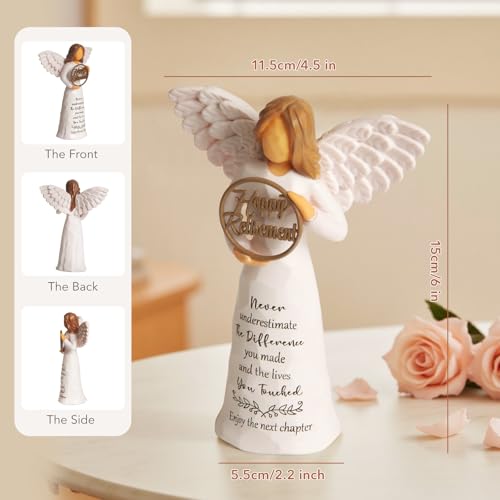Retirement Gift for Woman, 6" Handcrafted Happy Retirement Angel Figurine | Retirement Gifts for Women, Handcrafted Resin Angel with Inspiring Quote, Farewell Gifts for Coworkers, Teachers and Nurses - image 6