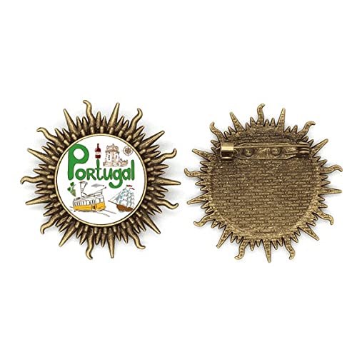 Broche symbole national Portugal insigne métallique blason portugais