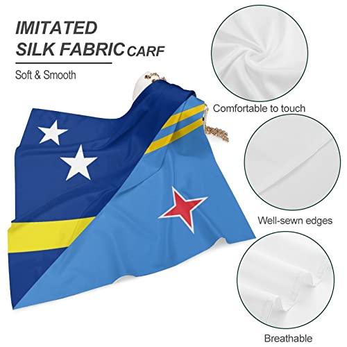 BAIKUTOUAN Curacao Aruba Flag Women's Neck Scarf Square Small Scarf Neckerchief Headscarf Head Hair Wraps Kerchief4