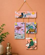 Bird Wooden Wall Hanging for Home Decor | MDF Multicolor Nature Art Hanging with Flamingo & Peacock Design | Decorative Door/Wall Hanging for Living Room, Bedroom, Office | Gift Item