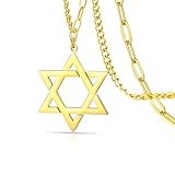 Étoile de David : Avec un design simple de méga-étoile à six branches, le collier Étoile de David peut être porté en toute occasion. Le 