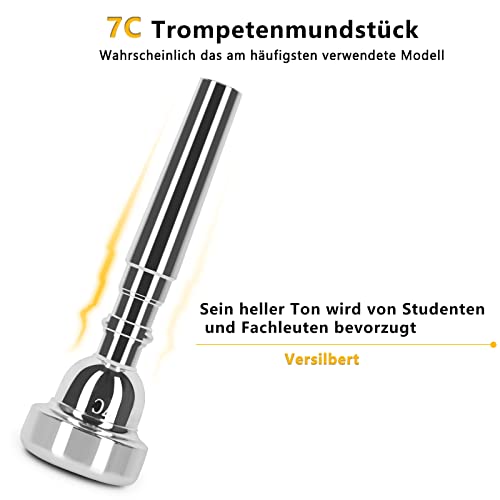 EASTROCK Bb Trompete Standard Trompete Set mit Tragetasche, Handschuhen, 7C Mundstück, Trompeten für Anfänger und Schüler(Lila）