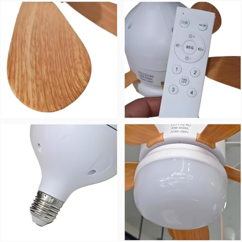 Luminária Ventilador Teto com Controle Remoto 5 Pétalas Bivolt