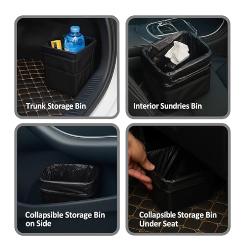 Image of Teivio Black Trash Bags for Mini Car Trash Can, 250 Count 0.5 Gallon Portable Small Disposable Car Garbage Bags,Cars Accessories, Plastic Desktop Trash Bin Liners for Cars /Home /Office /Dog /Poop