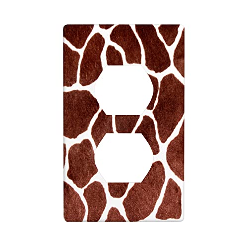 Giraffe 1 Gang Duplex Light Switch Cover, Fashion Wild Animals Fur Giraffe Skin Outlet Covers Wall Plate Decorative Electrical Receptacle Faceplate for Kitchen Bathroom Home Art Wall Panel Decor