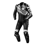 revit lederkombi grün Komfortkragen und Bündchen Revit Apex 1-Teiler Motorrad Lederkombi (Black/White,50)