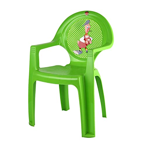 Image of Cello New Tulip Comfortable Kids Chair with Backrest for Study Chair|Play|Dining Room|Bedroom|Kids Room|Living Room|Indoor-Outdoor|Dust Free|100% Polypropylene Stackable Chairs, Green