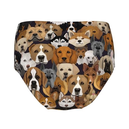 Cartoon Dogs Different Breeds Head Girls' Underwear Soft Cotton Little Girls Panties Comfort Briefs2