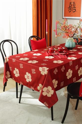 Nappe de mariage fleur rouge 140x180 cm KnSam en polyester chic - 6