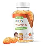 Viteey Kids Vitamin C Gummies - Immune Support for Kids, Toddlers, & Teens - Vegan, Gelatin Free, Gluten Free, GMO Free - Tasty Chewable Orange Flavored Immunity Gummy