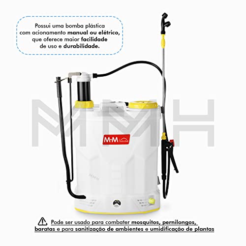Pulverizador Costal Elétrico e Manual Bateria 12v 20 Litros, MM House