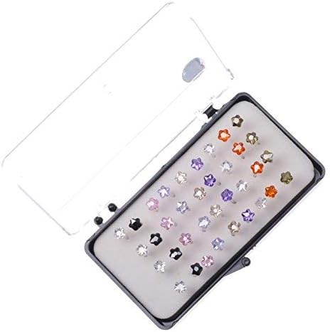 BodyJ4You Stud Earrings Set CZ Crystals Hypoallergenic Flexible Post Women Teen Jewelry Box