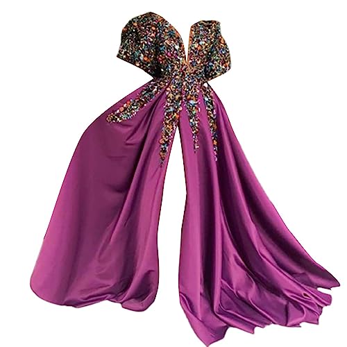 Robe col en V à paillettes sexy pour banquet d'automne et d'hiver chic
