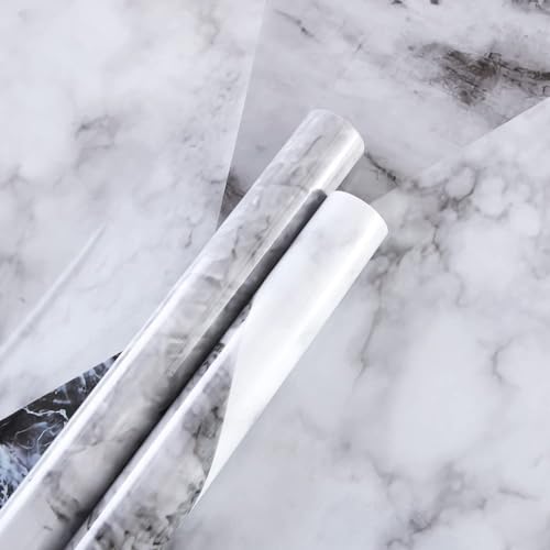 Image of Kuber PET Wallpaper for Walls and Furniture of The Living, Bedroom, and Kitchen I Self-Adhesive, Oilproof, and Waterproof I DIY Marble Designer Wall Sticker I Pack of 1 Roll, 60cmx500cm